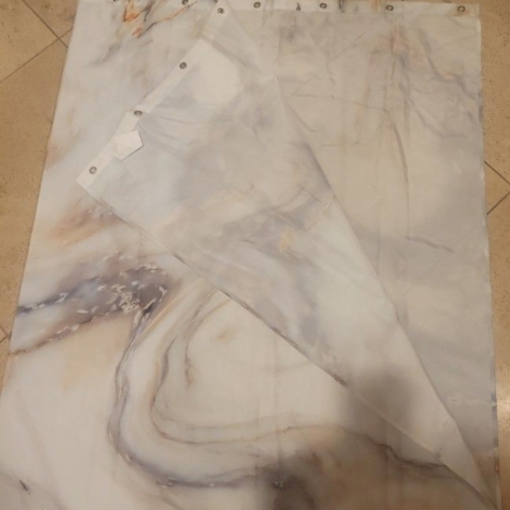 Marble Pattern Shower Curtain - Picture 4 of 4